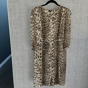 Semi sheer silk cheetah dress by Talbots. 🐆 top seller closet! Bundle a deal!